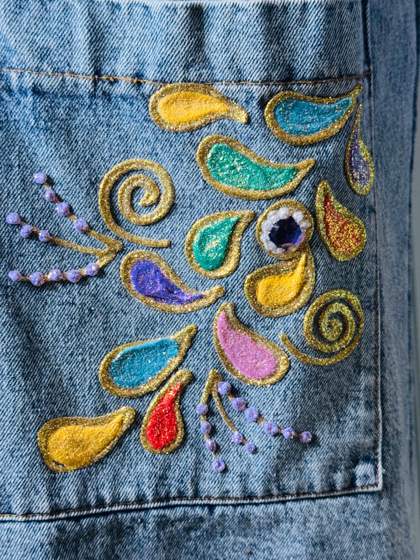 Wear Your Power-Hand-Painted Embellished Denim Jacket – One of One