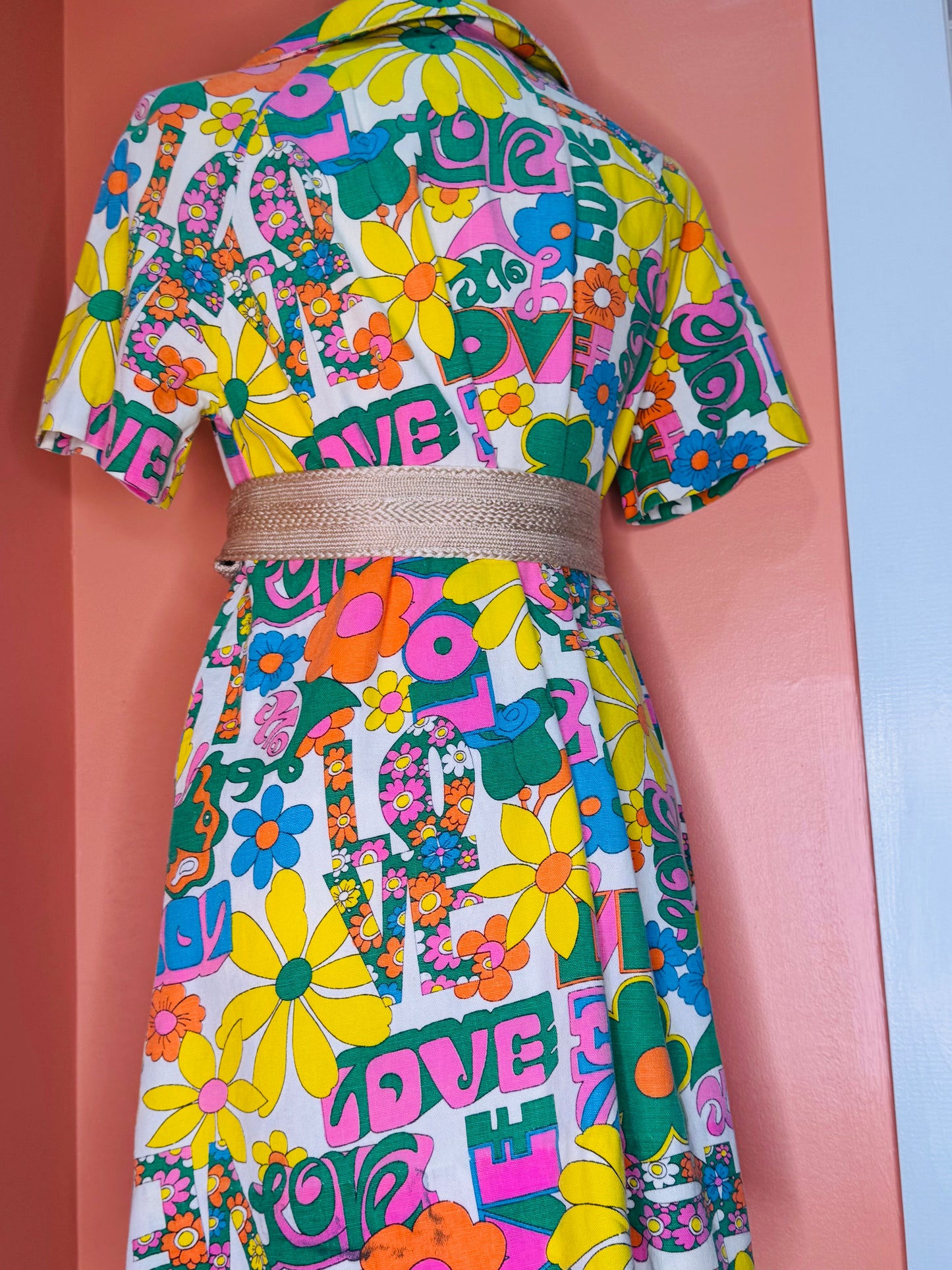 1960's Psychedelic Mini Dress "LOVE" *sold*
