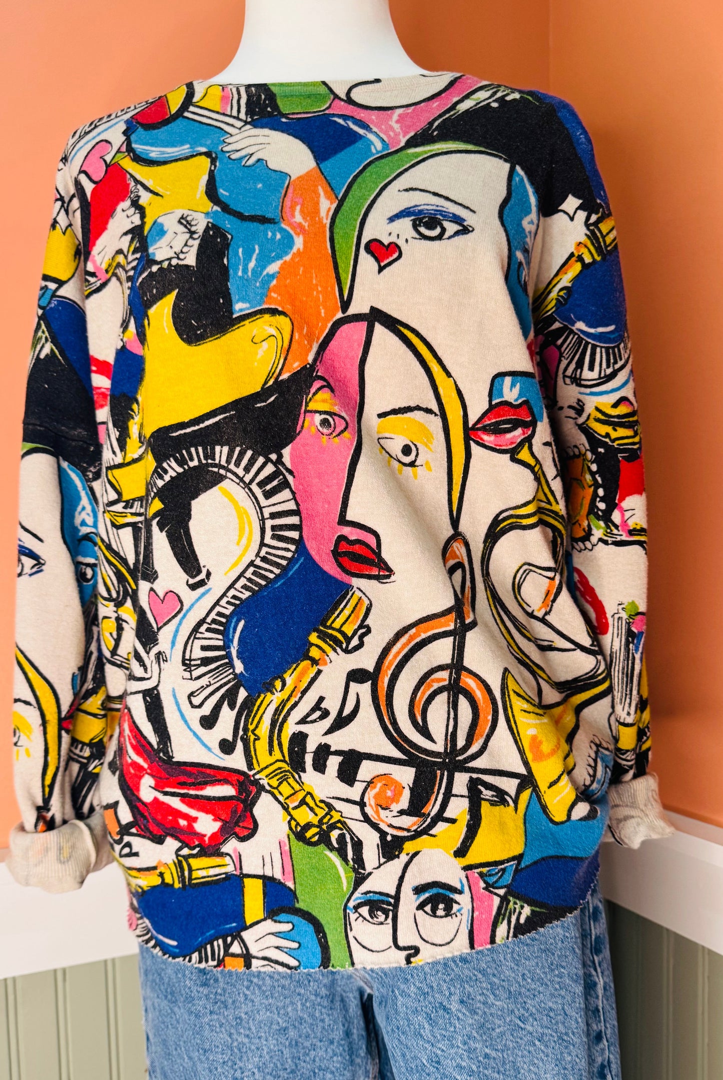 Abstract Faces Knit