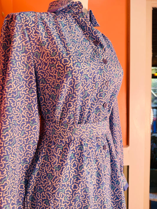 Late 1980’s Schrader Sport Petites Printed Dress