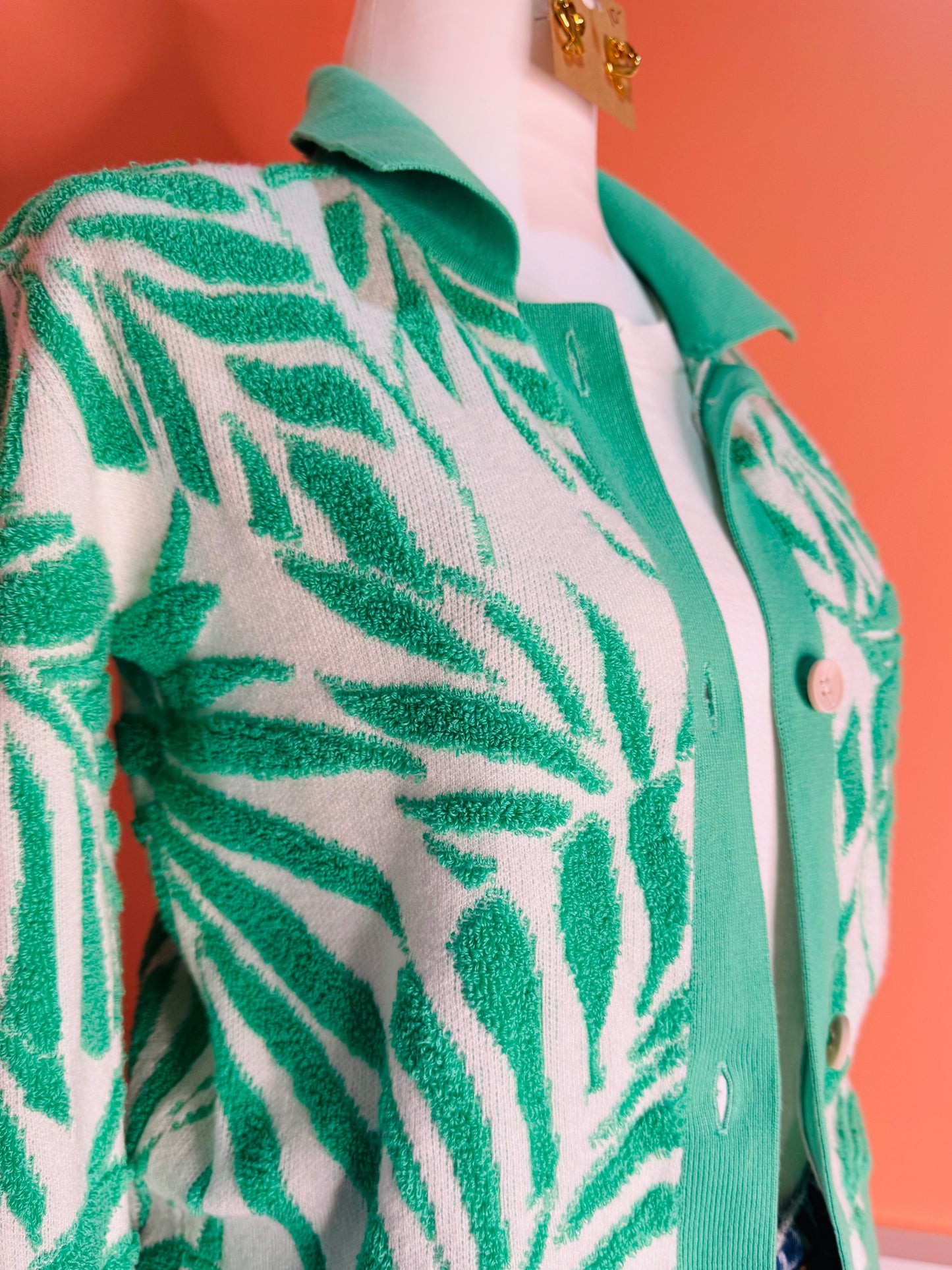 Retro Palm Terry Cardigan