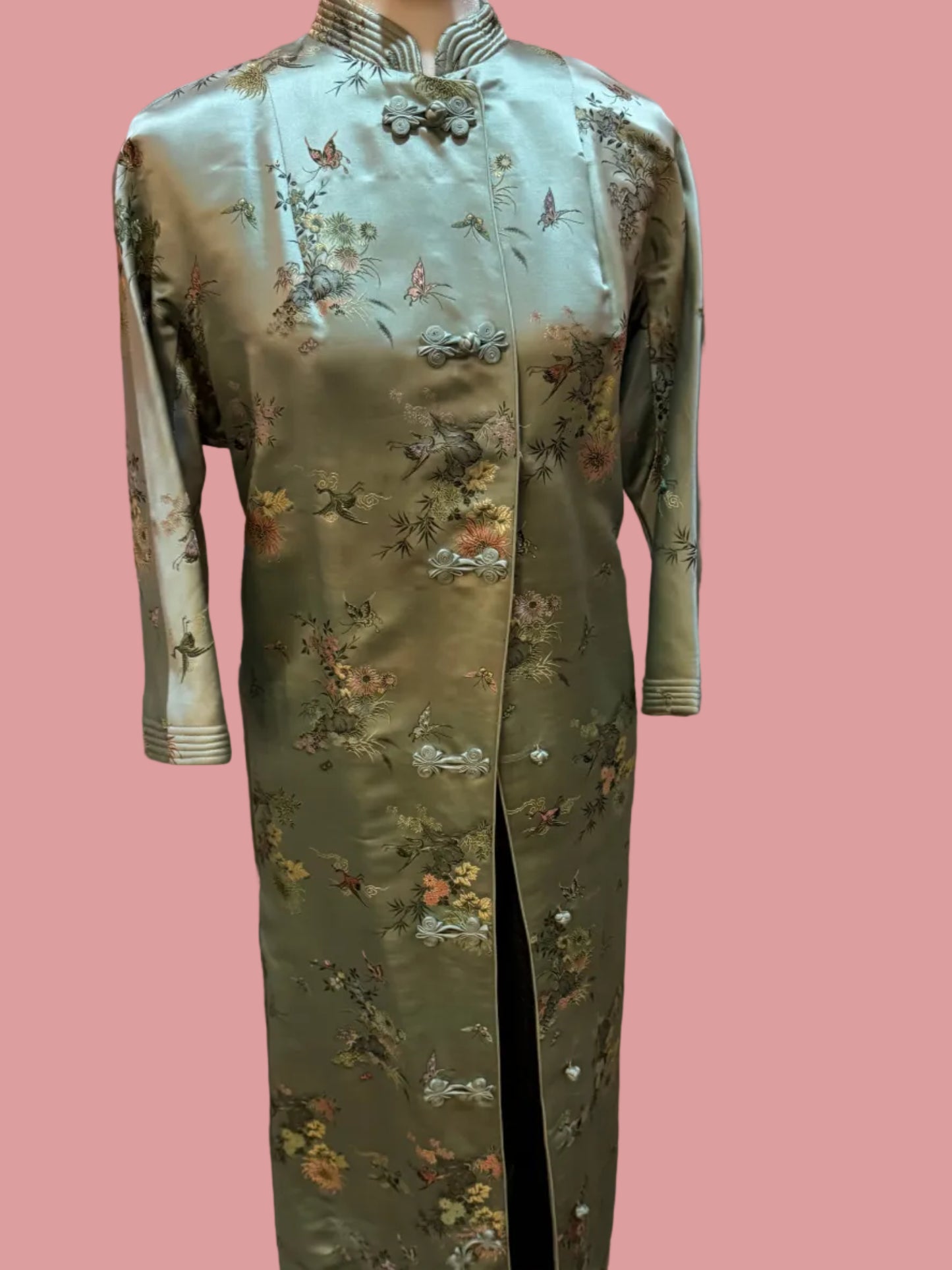 Vintage Silk Blend Kimono Coat
