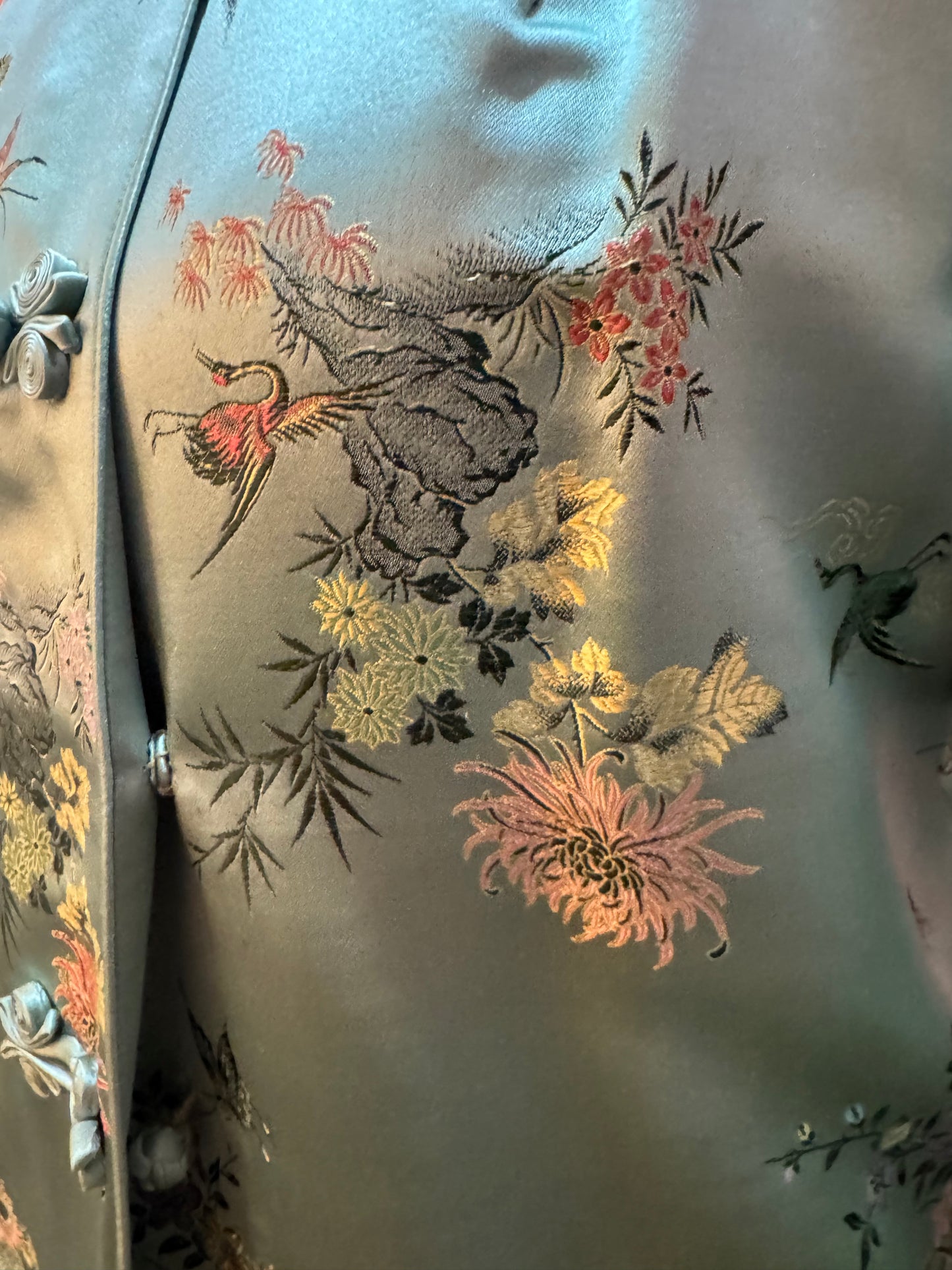 Vintage Silk Blend Kimono Coat