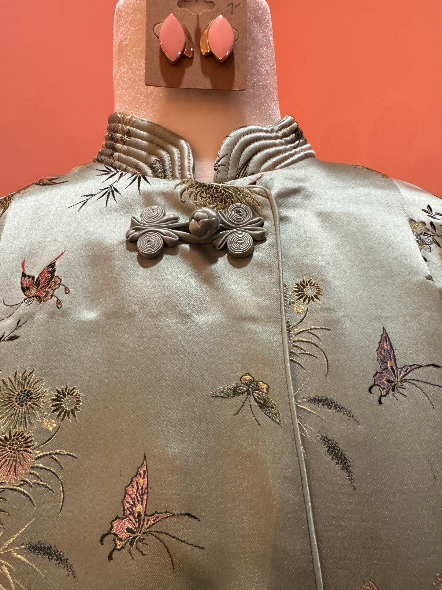 Vintage Silk Blend Kimono Coat