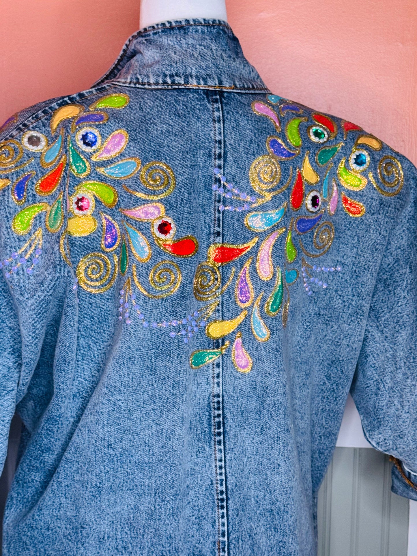 Wear Your Power-Hand-Painted Embellished Denim Jacket – One of One