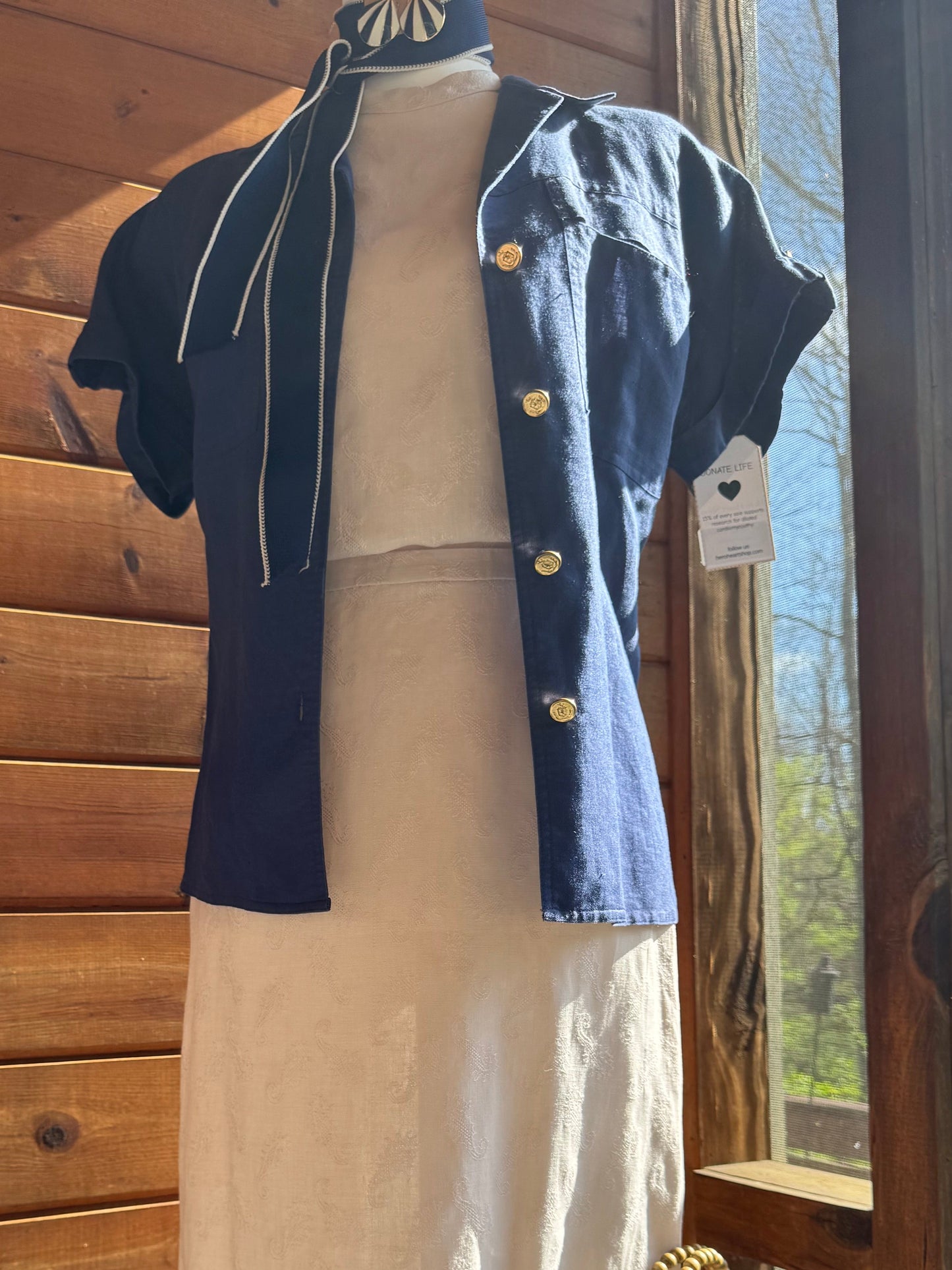 Nautical Navy Button-Up