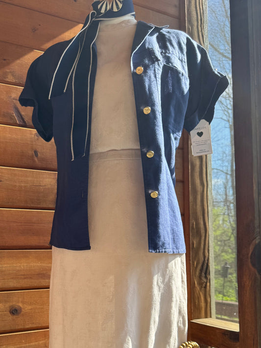 Nautical Navy Button-Up